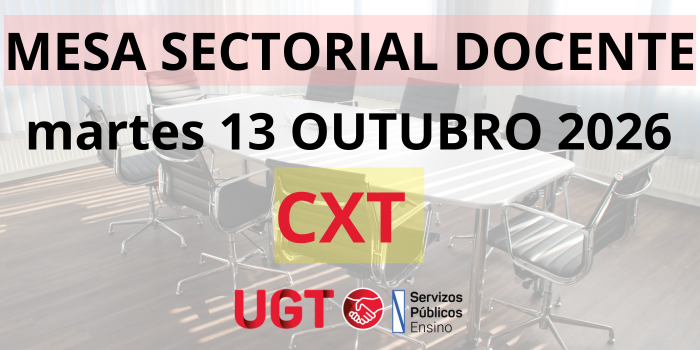 👥 MESA SECTORIAL Docente Galega · 13 OUTUBRO 2026