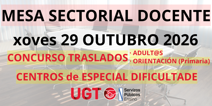 👥 MESA SECTORIAL Docente Galega · 29 OUTUBRO 2026